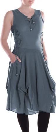 Vishes Midikleid Knielanges Kleid Baumwolle Casual