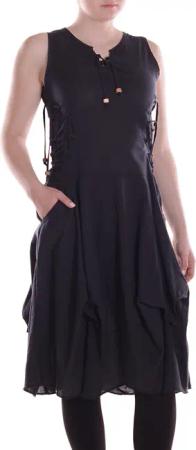 Vishes Midikleid Knielanges Kleid Baumwolle Casual