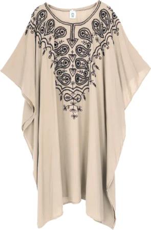 Guru-Shop Midikleid Mittellanger bestickter Boho Kaftan,