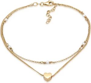 Elli Fußkette Herz Muschelkernperlen Romantik 925