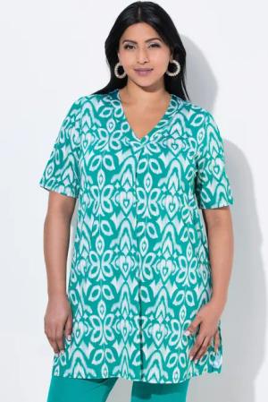 Ulla Popken T-Shirt Slinky-Longshirt florales Design