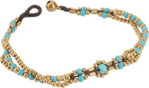 Guru-Shop Fußkette Fußkette Makramee mit Glöckchen,