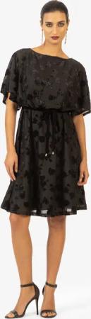 Kraimod Cocktailkleid mit Flockprint und Bindegürtel