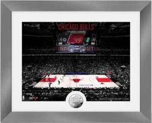 The Highland Mint NBA Chicago Bulls Court Silber Coin Frame Collectible Rot
