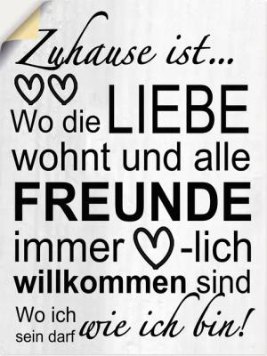 Artland Wandbild "Wo die Liebe wohnt", Sprüche & Texte, (1 St.), als Alubild, Outdoorbild, Leinwandbild, Poster, Wandaufkleber