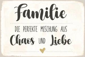 queence Metallbild "Familie", Sprüche-Schriftzug-Sprüche-Sprüche & Texte-Herzen, (1 St.), Stahlschild, Blechschild, Sprüche, Texte, Familie, Liebe