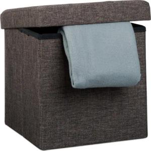 relaxdays Stauraumhocker Faltbarer Sitzhocker mit Stauraum