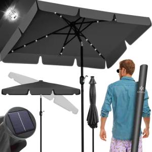 KESSER Sonnenschirm, Sonnenschirm Balkonschirm LED Solar