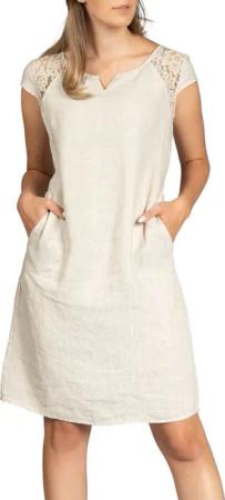 Caspar Sommerkleid SKL042 Damen Sommer Leinenkleid