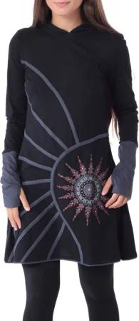PUREWONDER Sweatkleid Langärmliges Kapuzenkleid aus Jersey