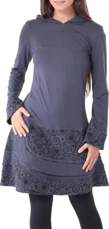 PUREWONDER Sweatkleid Langärmliges Kleid mit Zipfelkapuze