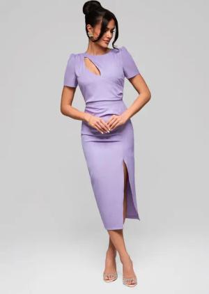 OMBRE Abendkleid Elegantes Midikleid mit Cut-Out
