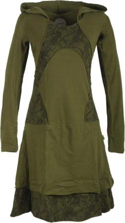 Vishes Jerseykleid Langarm Lagenlookkleid mit Zipfelkapuze