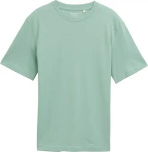 TOM TAILOR Herren T-Shirt mit Piqué Struktur, grün, Uni, Gr. XL