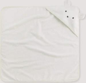 hessnatur Baby Badetuch mit Kapuze aus Bio-Baumwolle - weiß - Größe 70 x 70 cm