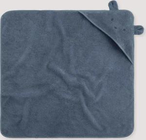 hessnatur Baby Badetuch mit Kapuze aus Bio-Baumwolle - blau - Größe 70 x 70 cm