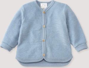 hessnatur Baby Wollfrottee Jacke aus Bio-Merinowolle - blau - Größe 62/68