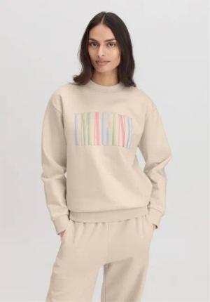 hessnatur Damen Sweatshirt Relaxed aus Bio-Baumwolle - natur - Größe 40