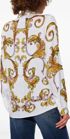 Versace Jeans Couture - Long-Sleeved Shirt With Concealed Button Fastening - Größe S - weiß