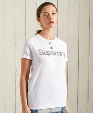 Kurzarm-T-Shirt, Damen Superdry Core Logo