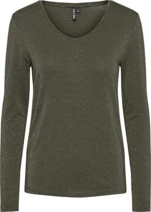 Langarmshirt, gestreift, Damen Pieces Billo Lurex