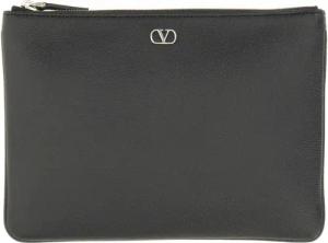 Valentino Garavani Crossbody Bags - Signature Vlogo Pouch In Garnet Calfskin - Gr. unisize - in Schwarz - für Damen