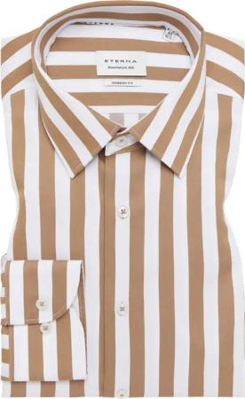 MODERN FIT Hemd in taupe gestreift