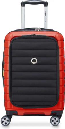Delsey Paris Shadow 5.0 - 4-Rollen-Kabinentrolley mit Vordertasche S 55 cm erw. USB (intensives rot)