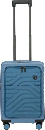 Brics BY Ulisse - 4-Rollen-Kabinentrolley mit Vortasche 55 cm erw. USB (grey blue)