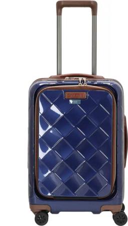 Stratic Leather and More - 4-Rollen-Kabinentrolley Vortasche 15" 55 cm S (blue)