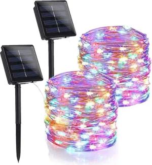 zggzerg LED-Lichterkette 2 Stück Solar Lichterkette