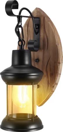 BlingBin Wandleuchte Wandleuchte E27 Holz Retro