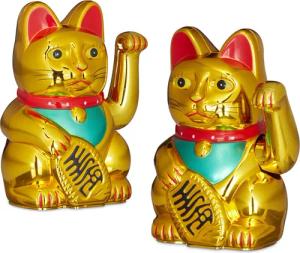 relaxdays Winkekatze 2 x Maneki Neko