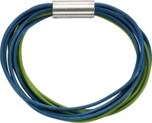 Zeeme Armband Leder 9-reihig türkis mit