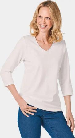 GOLDNER T-Shirt Kurzgröße: Shirt mit V-Ausschnitt