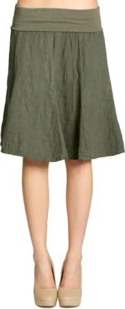 Caspar Faltenrock RO014 Damen Midi Leinenrock