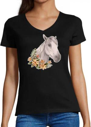 MyDesign24 T-Shirt Damen Pferde Print Shirt