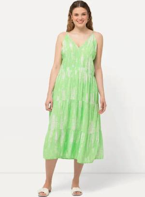 Ulla Popken Maxikleid Midikleid V-Ausschnitt Triangel-Schalen