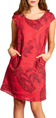 Caspar Sommerkleid SKL022 Damen Sommer Leinenkleid