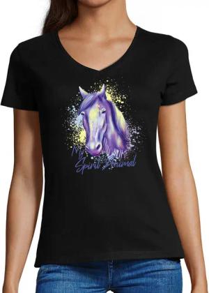 MyDesign24 T-Shirt Damen Pferde Print Shirt