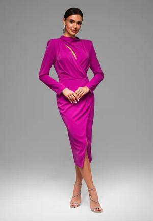 OMBRE Abendkleid Elegantes Midikleid mit Wickeldetail