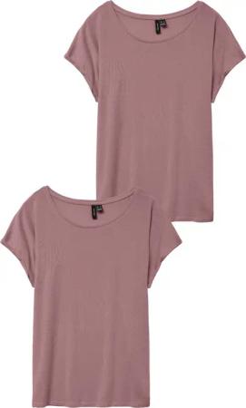 Vero Moda T-Shirt 2er-Pack Einfarbiges Stretch