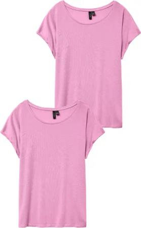 Vero Moda T-Shirt 2er-Pack Einfarbiges Stretch