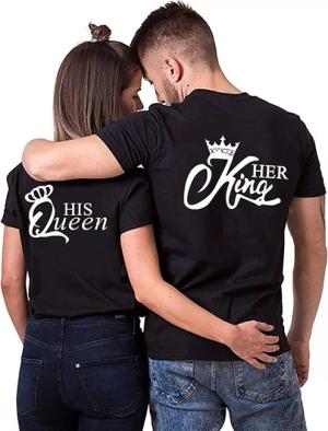 Couples Shop Print-Shirt Her King &