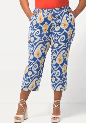 Ulla Popken Schlupfhose 7/8-Jerseyhose bedruckt weites