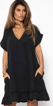 SASSYCLASSY Minikleid Musselin Kleid Damen Sommer