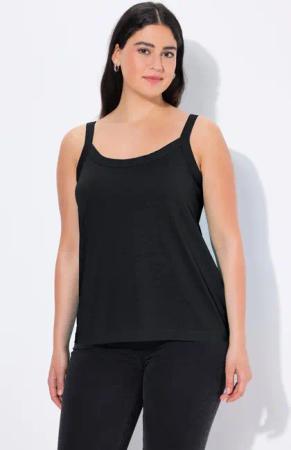 Ulla Popken Longtop Spaghettitop Rundhals Modalmix