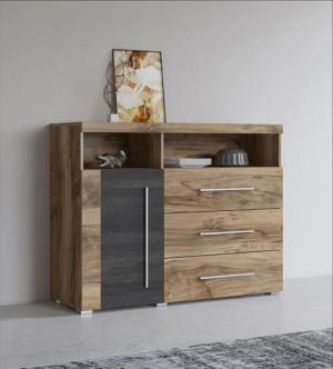 INOSIGN Kommode "Roger,Breite 120cm, moderne Anrichte mit 3 Schubladen", Kommode mit viel Stauraum, Masse 120x92x38,5 (B/H/T)