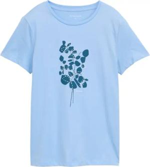 TOM TAILOR Damen T-Shirt mit Print, blau, Uni, Gr. S