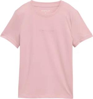 TOM TAILOR Damen T-Shirt mit Logo-Print, rosa, Uni, Gr. S